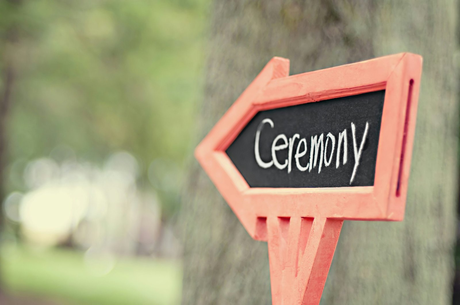 A ceremony welcome sign